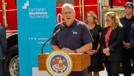 Press conference to announce San Diego Workforce Partnership funding